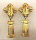 100% Authentic Vintage Fendi Gold Plated Dangle Clip Earrings