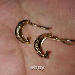 14k Vintage Gold Hoop Clip On Earrings