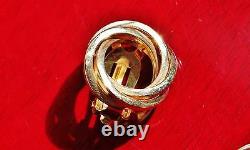 14k yellow gold earrings 0.75 swirl stud clip on vintage handmade 6.9gr