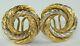 1950's Vintage 18k White Yellow Gold Rope Love Knot Clip Earrings European