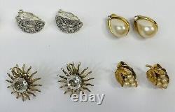 27 Pairs Of Vintage Clip On Earrings Various Brands & Styles