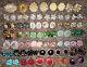 38 Vintage Cluster Bead AB Rhinestone Clip On Earrings + 2 Brooch Lot