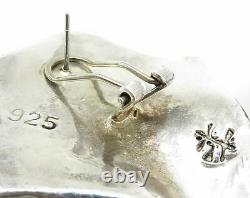 925 Sterling Silver Vintage Abstract Designed Clip-On Stud Earrings E3231