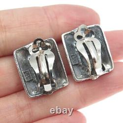 925 Sterling Silver Vintage Ornate Clip-On Earrings