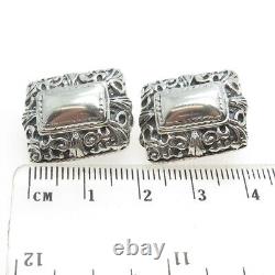 925 Sterling Silver Vintage Ornate Clip-On Earrings