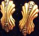 AWESOME Vintage Signed Fendi Gold Tone Clip On earrings