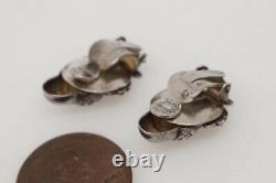 Antique / Vintage English Silver Acorn Shaped Clip Earrings
