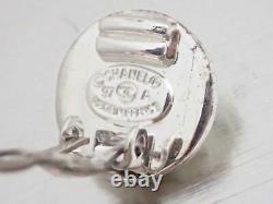 Auth CHANEL CC Logo Vintage 97A Clip-on Round Earrings Silvertone Metal e48111e