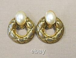 Authentic Vintage SONIA RYKIEL Loop Pearl Earrings