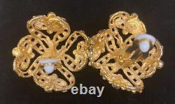 Beautiful Vintage Christian Lacroix Ornate Clip Earrings