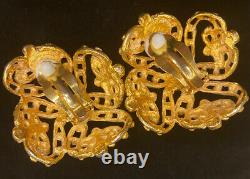 Beautiful Vintage Christian Lacroix Ornate Clip Earrings