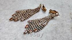 Beautiful vintage crystals clip-earrings