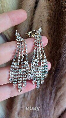 Beautiful vintage crystals clip-earrings