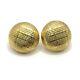 Ben-Amun Vintage 1980's Brushed Gold Clips Earrings Textured Buttons Rare
