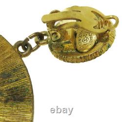 CHANEL CC Logo XL JUMBO Earrings Gold-tone Clip-On 27 France Vintage 600MK056