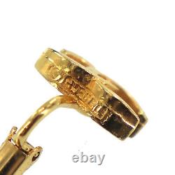 CHANEL CC Logos Used Earrings Gold Clip-On 233 Vintage Authentic #BD324 O