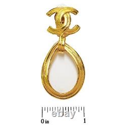 CHANEL Gold Plated CC Logos Ring Swing Vintage Clip Earrings #384c Rise-on
