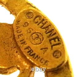 CHANEL Vintage CC Logos Gold Button Earrings Clip-On 1.1 95A AK35550g