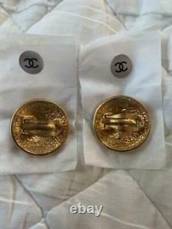CHANEL Vintage Earrings Clip-on Authentic withBox F/S