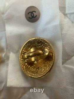 CHANEL Vintage Earrings Clip-on Authentic withBox F/S