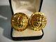 Celine Paris Clip Earrings Vintage Gold Plated Made in Italy
