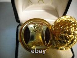 Celine Paris Clip Earrings Vintage Gold Plated Made in Italy