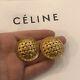Celine Paris Clip On Earrings Vintage Costume Jewelry Céline 1992 Gold Tone