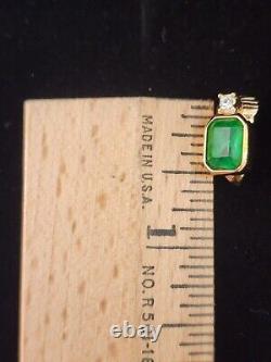 Chr. Dior Real Emerald Clip On Earrings Vintage