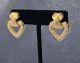 Christian Dior Clip-on Earrings Heart Pave Gold Tone Door Knocker Vintage