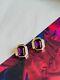 Christian Dior Vintage 1980s Purple Crystals Octagonal Clip On Earrings, Gold
