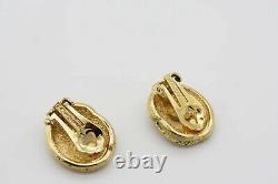 Christian Dior Vintage 1980s Textured Knot Twist Rope Oval Clip Earrings, Gold