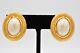 Christian Dior Vintage Clip Earrings Brushed Gold Iridescent Pearl Signed BinAI