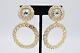 Christian Dior Vintage Clip Earrings Rhinestone Crystal Dangle Signed 1980s BinX