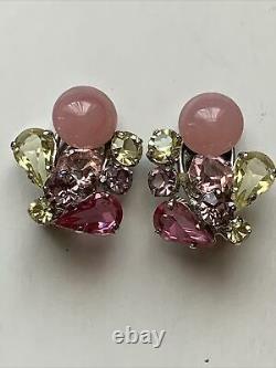 Christian Dior Vintage Clip On Earrings Signed 1958