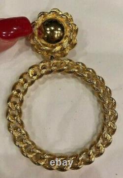 Christian Dior Vintage Hoop Loop Clip Earrings RARE