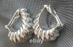 Chunky Designer Vintage Gucci Charm Silver 925 Clip On Earings. Gucci Signed