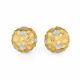 Diamond Dome Honeycomb Clip Earrings Vintage 18k Gold Estate Fine Jewelry