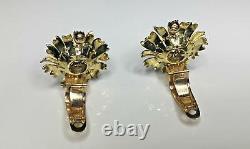 Estate Antique Art Deco 18K Gold 1.30 CTW Diamond Flower Clip-on Earrings 13 Gr