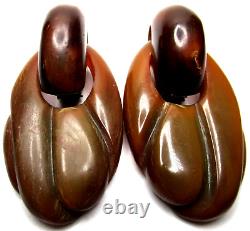 GERDA LYNGGAARD MONIES Buffalo Horn Dangling Vintage Clip Earrings