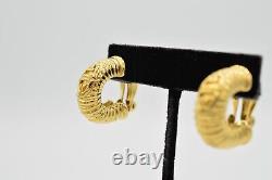 Givenchy Clip Hoop Earrings Shiny Gold 4G Logo Rare Vintage Runway Signed BnS