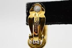 Givenchy Clip Hoop Earrings Shiny Gold 4G Logo Rare Vintage Runway Signed BnS