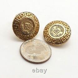 Givenchy New York Paris Gold Plated Logo Clip On Earrings Vintage Non Pierced