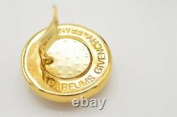 Givenchy Parfums 4G Logo Signed Clip On Earrings Gold Rare Vintage Runway BinH