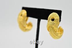 Givenchy Signed 4G Vintage Clip Earrings Braided Drop Dangle Chunky Runway Binx