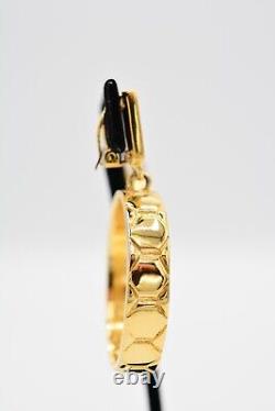 Givenchy Vintage Clip Earrings Letter Logo Dangle Hoops Gold Tone Signed BinAI