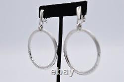 Givenchy Vintage Clip Earrings Logo Block Letter Hoops Circles Signed Hoop BinAG