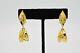 Givenchy Vintage Clip Earrings Metallic Gold Drop Dangle Chunky Runway Signed 9I
