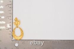 Givenchy Vintage Clip Earrings Rhinestone Crystal Leaf Gold Signed 1980s BinAG