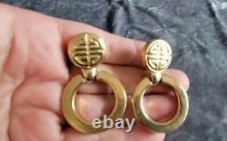 Givenchy Vintage Earrings Clip-on Gold Plated Logo