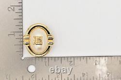 Givenchy Vintage Logo Clip Earrings 4G Gold Pearl Oval Chunky Signed 1980s BinW